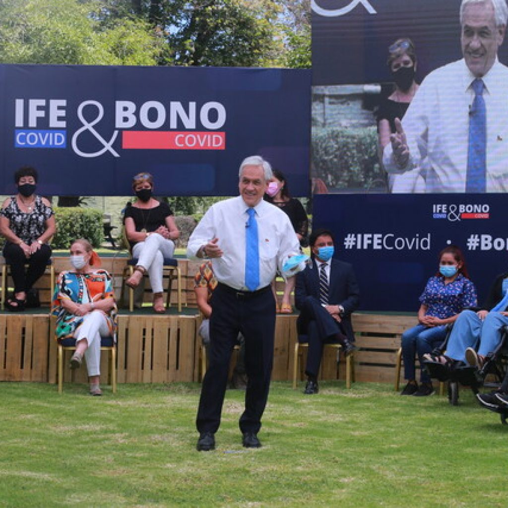 Piñera anuncia entrega de tres bonos para afectados por la pandemia