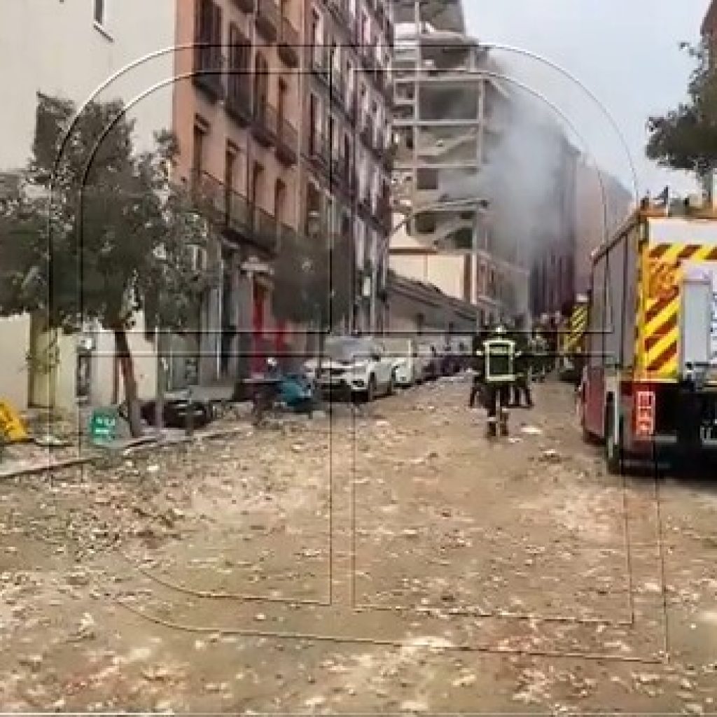 España: Fuerte explosión en Madrid destruye tres plantas de un edificio