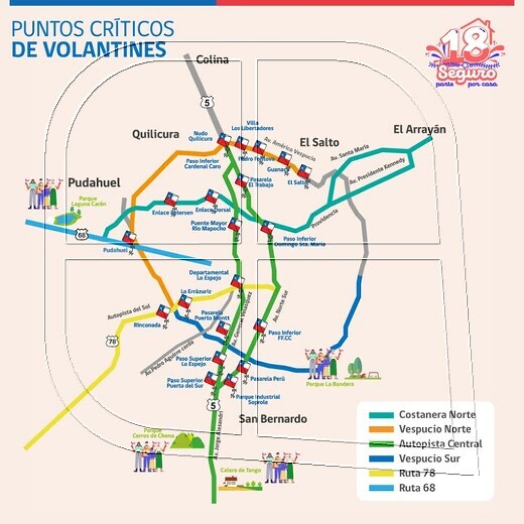 Revelan puntos de riesgo de accidentes por volantines en autopistas de la RM